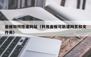 阜新面板如何搭建网站（利用面板可新建网页和文件夹）